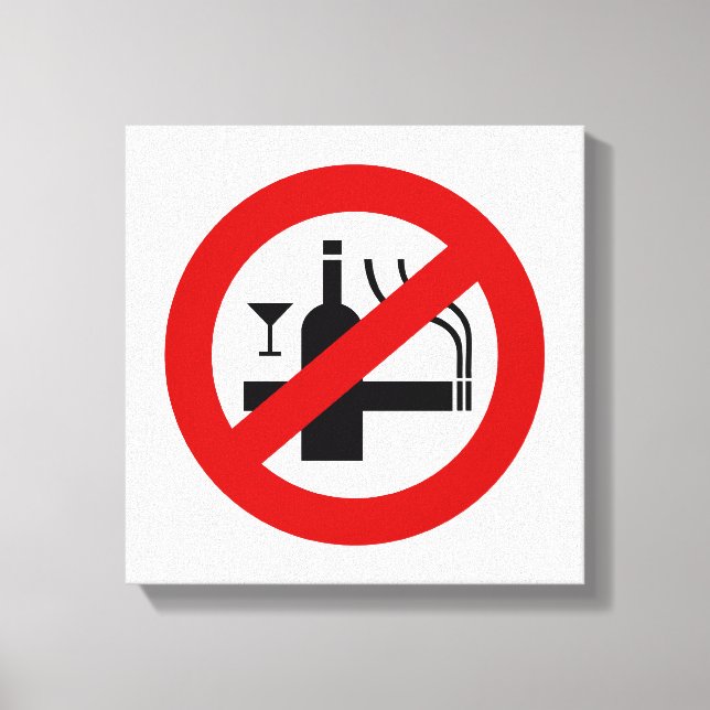 Toile AUCUN Fumeur ⚠ THÉ ⚠ (Recto)