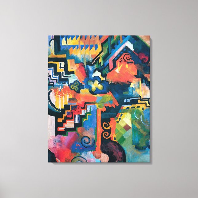 Toile Auguste Macke - Hommage à Bach Art Moderne Abstrai (Recto)