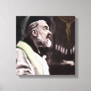 TOILE AUMÔNIER PIO DE ST CÉLÉBRANT LA MASSE