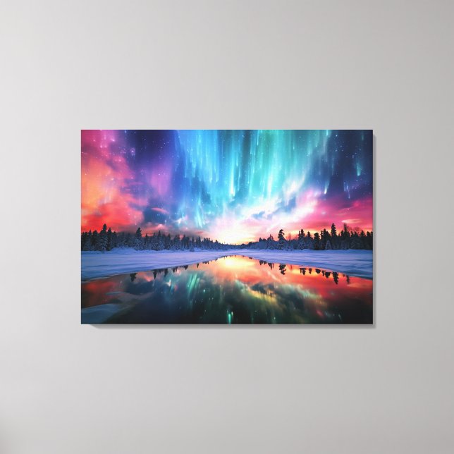 Toile Aurora Borealis, Northern Lights, (Recto)