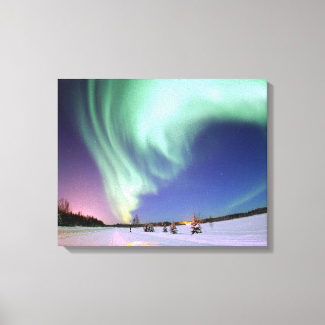 Toile Aurora Borealis ou Northern Lights, Alaska (Recto)