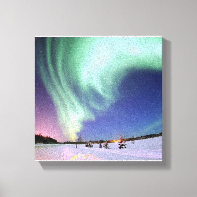 Toile Aurora Borealis ou Northern Lights, Alaska (Recto)