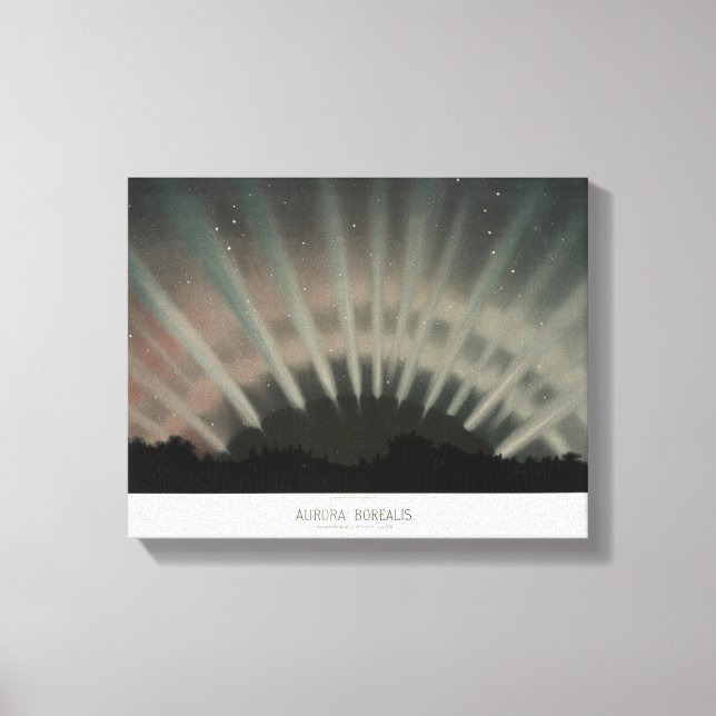 Toile Aurora Borealis Print, Trouvelot, 1881, Restauré (Recto)