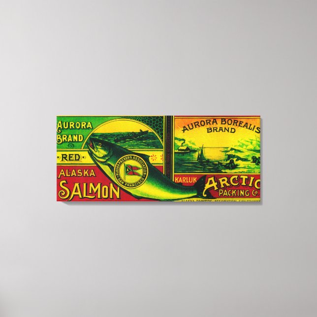 Toile Aurora Borealis Saumon Can LabelKarluk, AK (Recto)