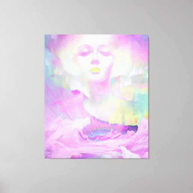 Toile Aurora par Clive Henry pastels roses (Recto)