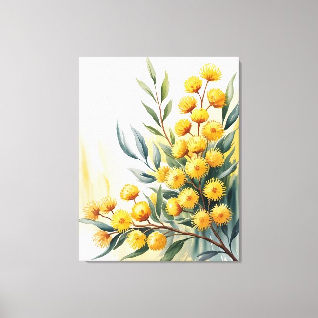 Toile Australia — Watercolor Golden Wattle (Recto)