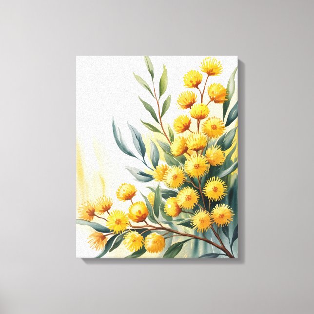 Toile Australie — Aquarelle Golden Wattle (Recto)