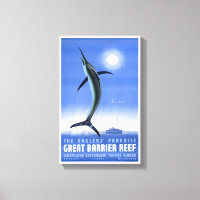 Australie Grande barrière Coral Reef Poster vintag