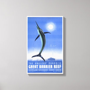 Toile Australie Grande barrière Coral Reef Poster vintag