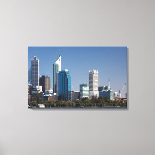 Toile Australie, Perth, vue panoramique de la ville depu
