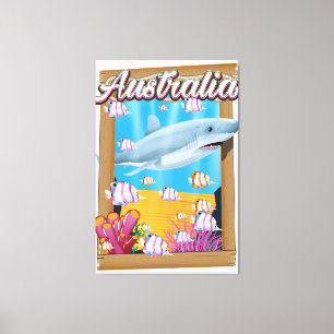 Toile Australie poster de voyage de requins sous-marins