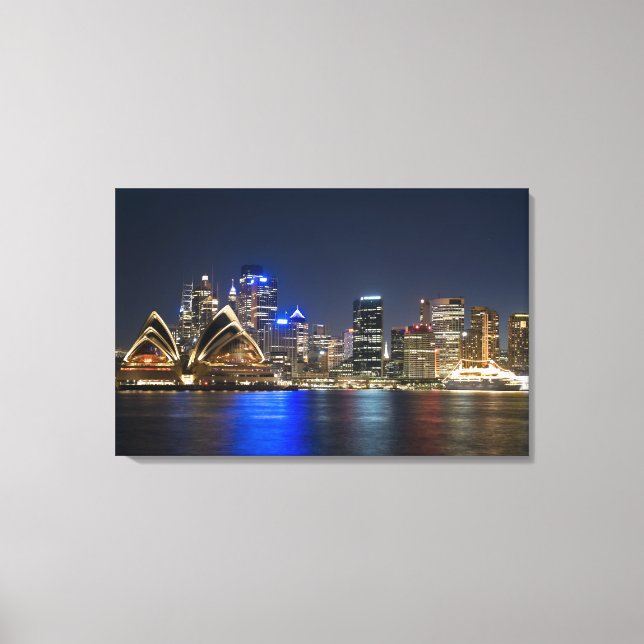 Toile Australie, Sydney. Skyline avec l'Opéra vu (Recto)