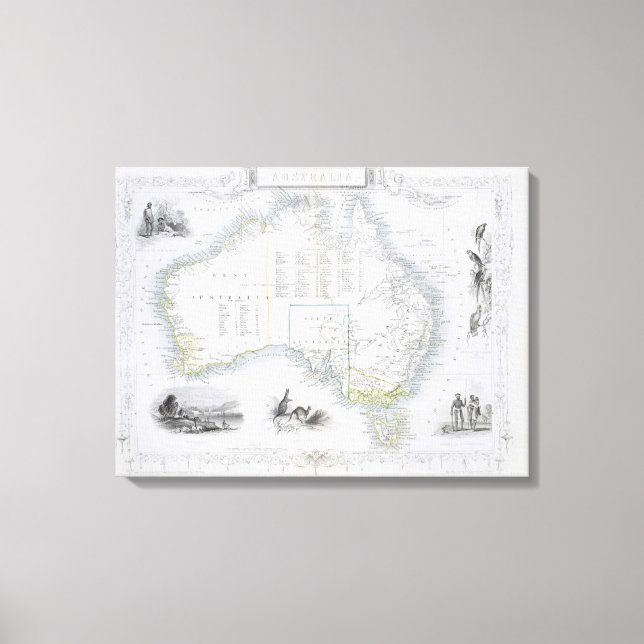 Toile Australie, tiré d'une série de cartes du monde pub (Recto)
