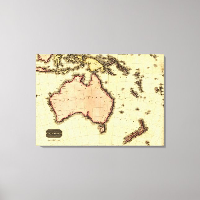 Toile AustralieCarte panoramiqueAustralie (Recto)