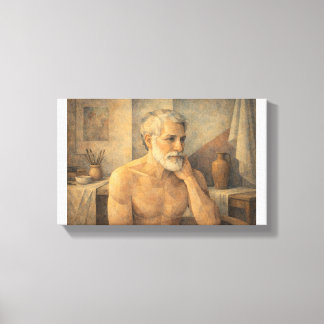 Toile AUTO PORTRAIT - Artiste contemplatif