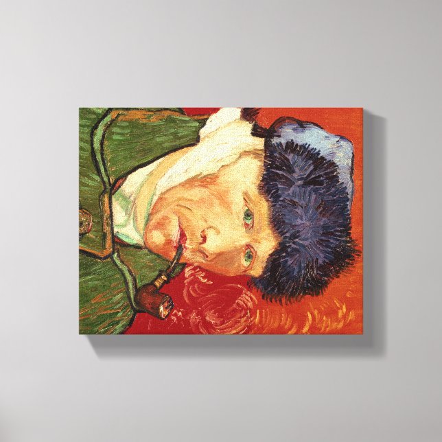 Toile Auto-portrait Van Gogh avec oreille et tuyau nus (Recto)