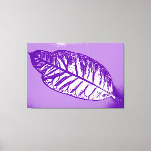 Toile Automne Art Leaf Purple