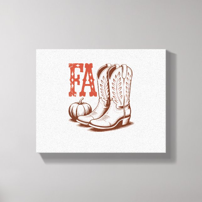 Toile Automne Automne Cowgirl Citrouille (Recto)