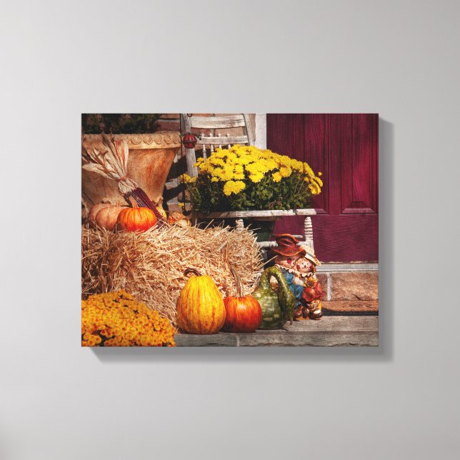 Toile Automne - Gourde - Préparatifs d'automne (Recto)