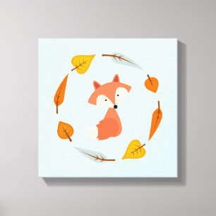 Toile Automne Wreath Baby Red Fox