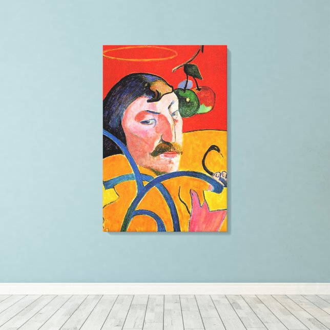 Toile Autoportrait avec halo et serpent (Insitu (Plancher de Bois))