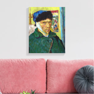 Toile Autoportrait avec l'oreille bandée Van Gogh