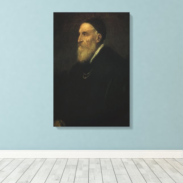 Toile Autoportrait de Titien, Art de la Renaissance Vint (Insitu (Plancher de Bois))