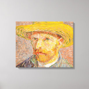 Toile Autoportrait de Vincent Van Gogh avec chapeau de p