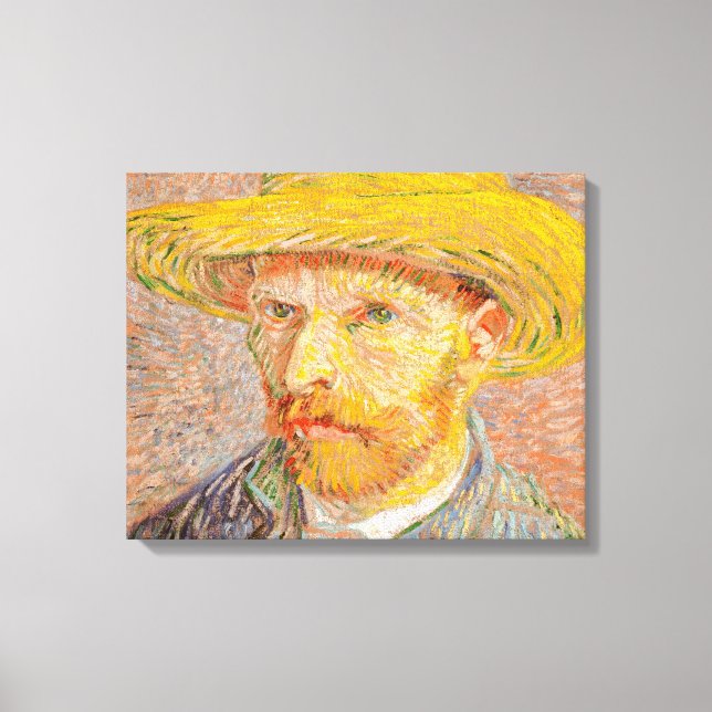 Toile Autoportrait de Vincent Van Gogh avec chapeau de p (Recto)