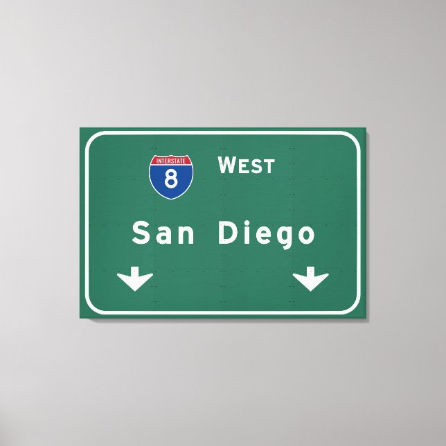 Toile Autoroute Interstate Highway San Diego California  (Recto)