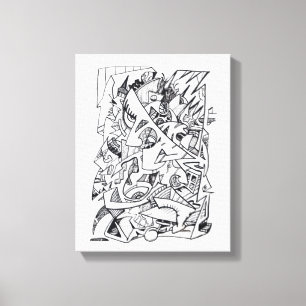 Toile Autres plans de ici, dessin à encre,