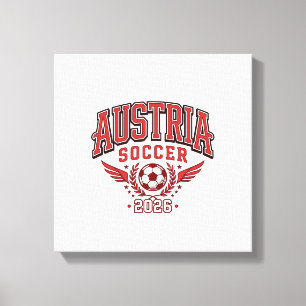 Toile Autriche Football 2026 Football Gras Pays Typograp