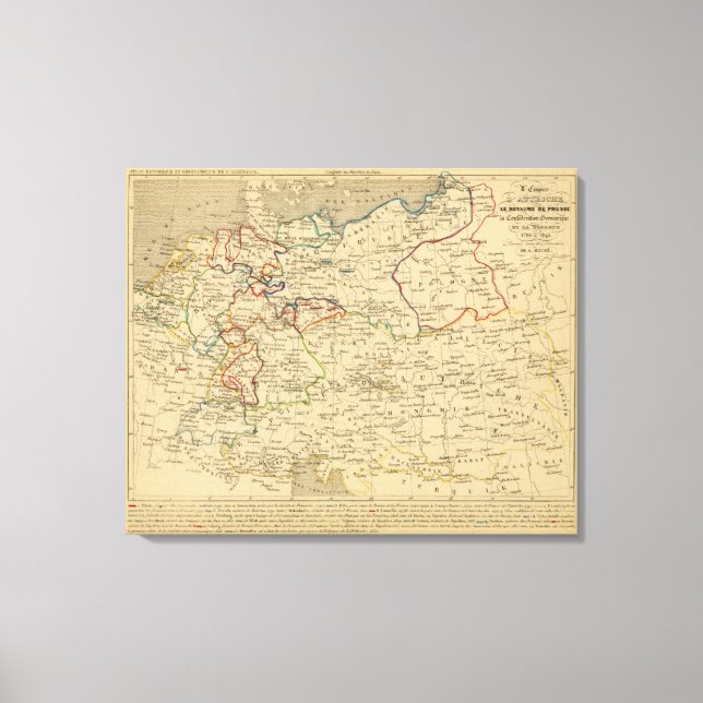 Toile Autriche, Prusse, Confed Germanique, Pologne (Recto)