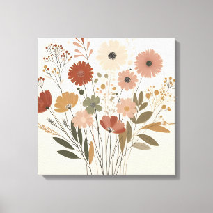 Toile aux fleurs colorées