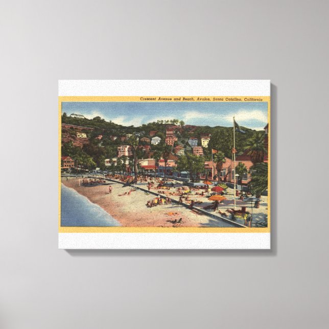 Toile Avalon Vue sur Crescent Ave. & Plage (Recto)