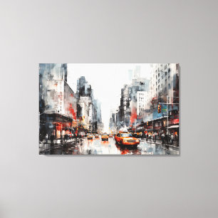 Toile avec New York City, paysage peint.
