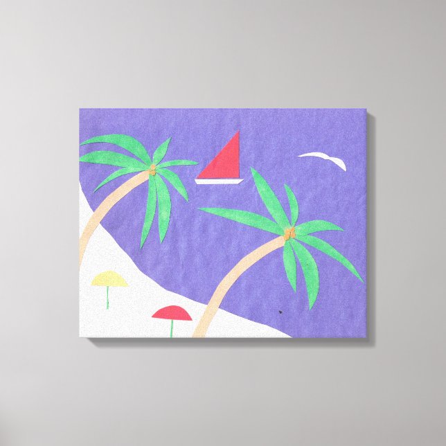 Toile avec scène de plage (Recto)