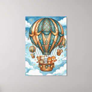 Toile Aventure en montgolfière céleste