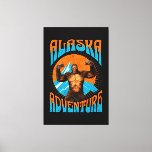 Toile Aventure rétro Sasquatch de montagne en Alaska
