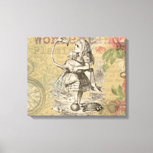 Toile Aventures d'Alice au pays des merveilles Flamant C