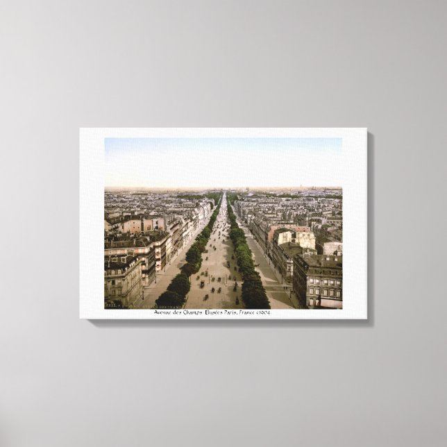 Toile Avenue des Champs-Élysées Paris, 1904 France (Recto)