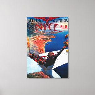 Toile Aviation de D de réunion à Nice, affiche de la