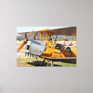 Toile Avion biplane jaune Tiger Moth