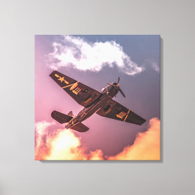 Toile Avion vintage magnifique ciel (Recto)