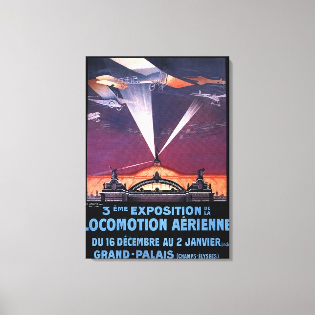 Toile Avion volant au-dessus de l'affiche de la lumière  (Recto)