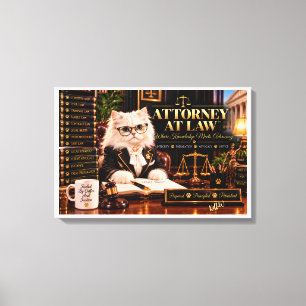 Toile Avocat White Persian Cat Droit élégant