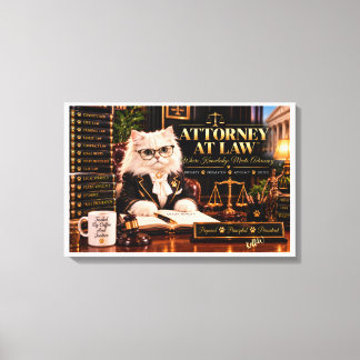 Toile Avocat White Persian Cat | Droit élégant