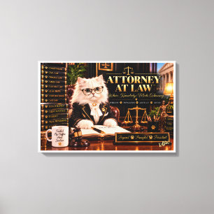 Toile Avocat White Persian Cat Droit élégant