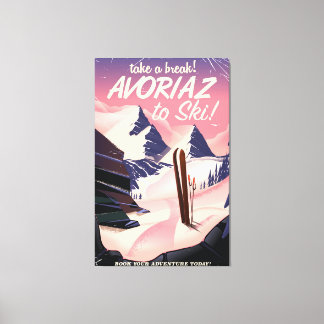 Toile Avoriaz France poster de voyage ski