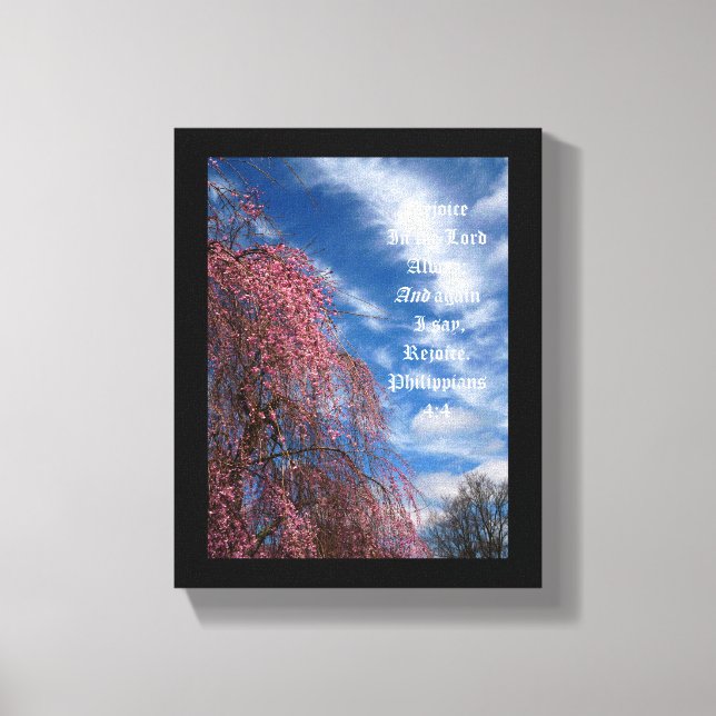 Toile Avril Ciel avec Philippiens 4:4 (Recto)